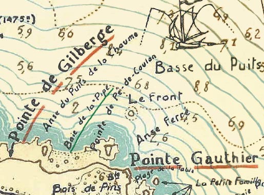 Carte ancienne Baie de la Pipe - Ile d'Yeu