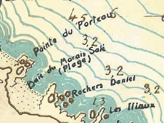 Carte plage du Marais Salé Ile d'Yeu