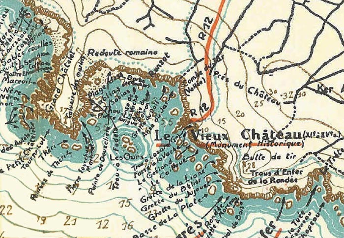 Carte ancienne Vieux Chateau - L Ile d' Yeu