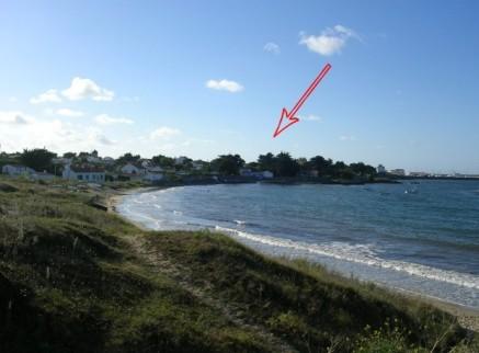 Maison vue de la plage de Ker Chalon, Ile d Yeu