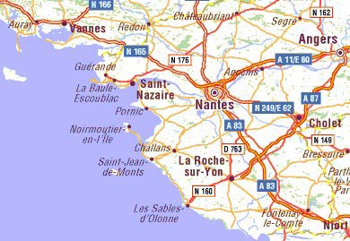 carte de la vendee avec les iles