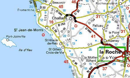 carte de la vendee avec les iles